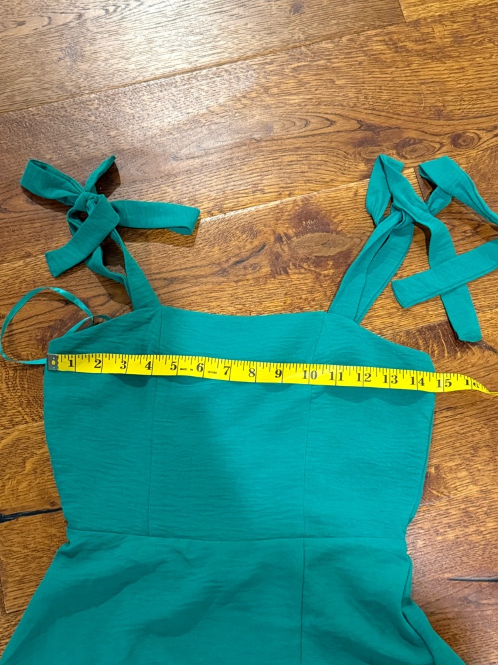 Monteau Los Angeles Green Tie Strap Midi Dress Size Small Smocked Back - Picture 11 of 14